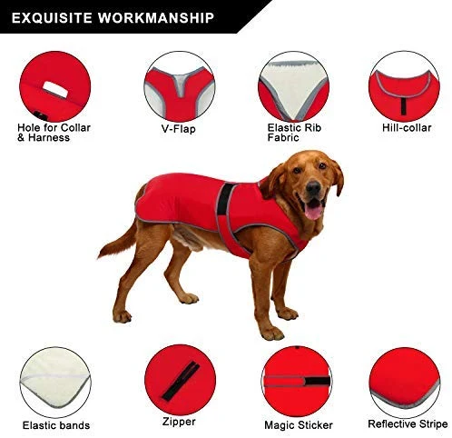MIGOHI - Chaleco reflectante impermeable y resistente al viento para perro, para clima frío, abrigo cálido para perro, chaleco de invierno para perros pequeños, medianos y grandes