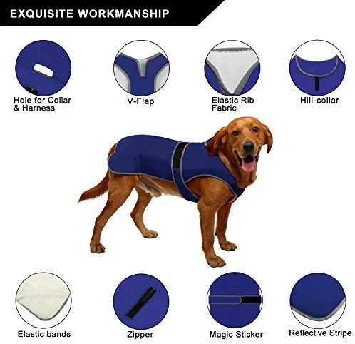 MIGOHI - Chaleco reflectante impermeable y resistente al viento para perro, para clima frío, abrigo cálido para perro, chaleco de invierno para perros pequeños, medianos y grandes