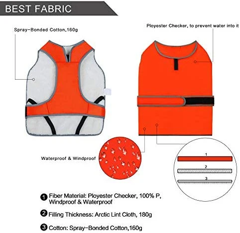 MIGOHI - Chaleco reflectante impermeable y resistente al viento para perro, para clima frío, abrigo cálido para perro, chaleco de invierno para perros pequeños, medianos y grandes