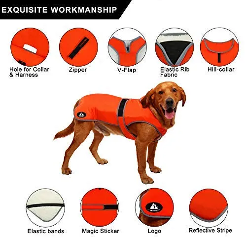 MIGOHI - Chaleco reflectante impermeable y resistente al viento para perro, para clima frío, abrigo cálido para perro, chaleco de invierno para perros pequeños, medianos y grandes
