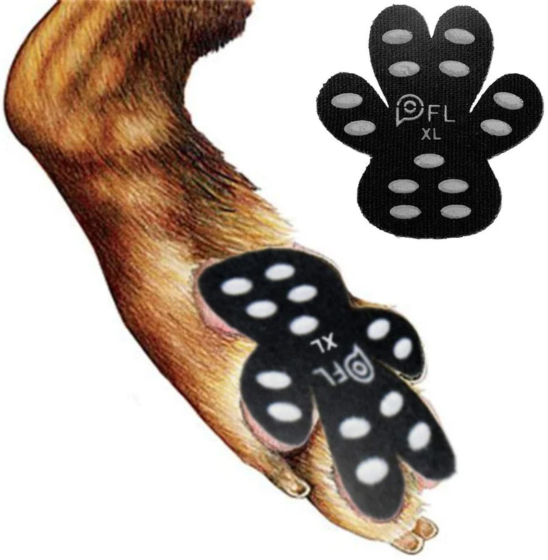 Protectores antideslizantes para patas de perro, 24 unidades, autoadhesivos, desechables, para uso en interiores