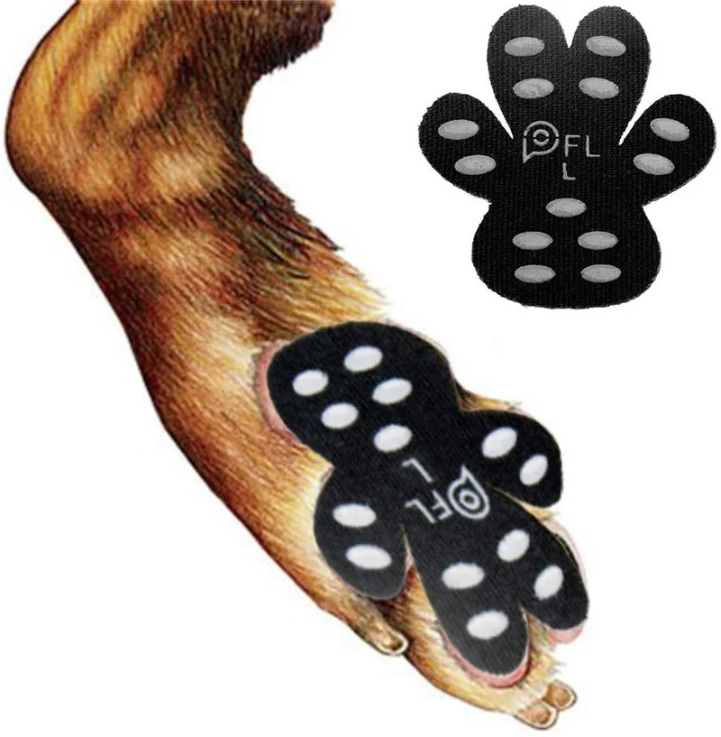 Protectores antideslizantes para patas de perro, 24 unidades, autoadhesivos, desechables, para uso en interiores