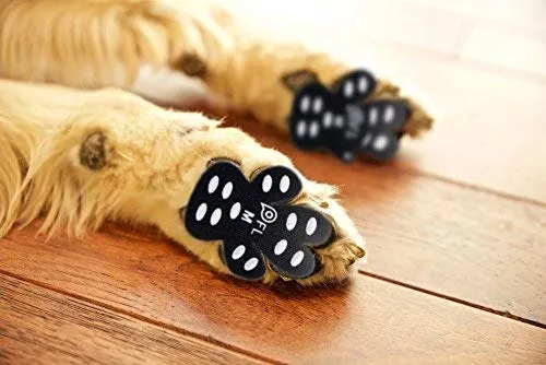 Protectores antideslizantes para patas de perro, 24 unidades, autoadhesivos, desechables, para uso en interiores