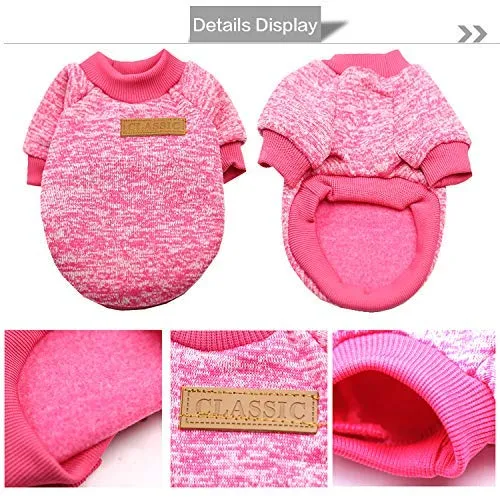 Satinior - 2 piezas de ropa para mascotas de invierno para cachorro clásico cálido abrigo de invierno para cachorro de punto ropa