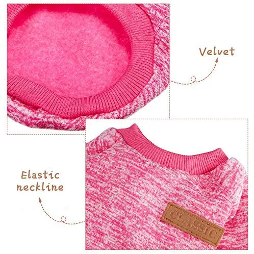 Satinior - 2 piezas de ropa para mascotas de invierno para cachorro clásico cálido abrigo de invierno para cachorro de punto ropa