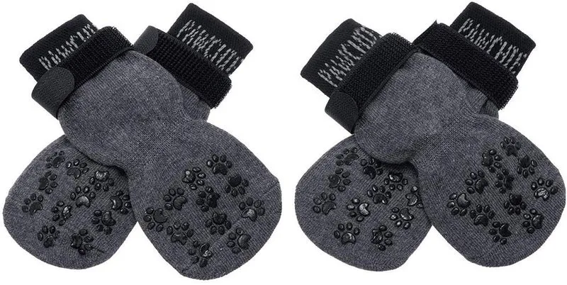 PAWCHIE Calcetines para perro para suelo de madera dura con correa interior antideslizante protector de pata para control de tracción