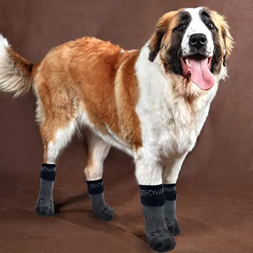 PAWCHIE Calcetines para perro para suelo de madera dura con correa interior antideslizante protector de pata para control de tracción