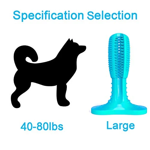 Wisedom Cepillo de dientes para perro, palillo de cuidado dental para cachorro, masajeador eficaz para limpieza de dientes de perro, masajeador de goma natural resistente a mordeduras para masticar juguetes para perros y mascotas