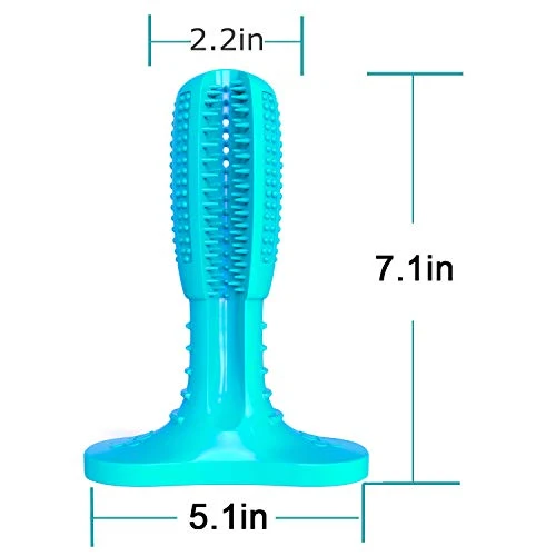 Wisedom Cepillo de dientes para perro, palillo de cuidado dental para cachorro, masajeador eficaz para limpieza de dientes de perro, masajeador de goma natural resistente a mordeduras para masticar juguetes para perros y mascotas
