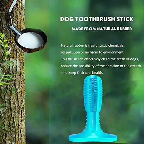 Wisedom Cepillo de dientes para perro, palillo de cuidado dental para cachorro, masajeador eficaz para limpieza de dientes de perro, masajeador de goma natural resistente a mordeduras para masticar juguetes para perros y mascotas