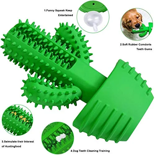 Wisedom Cepillo de dientes para perro, palillo de cuidado dental para cachorro, masajeador eficaz para limpieza de dientes de perro, masajeador de goma natural resistente a mordeduras para masticar juguetes para perros y mascotas