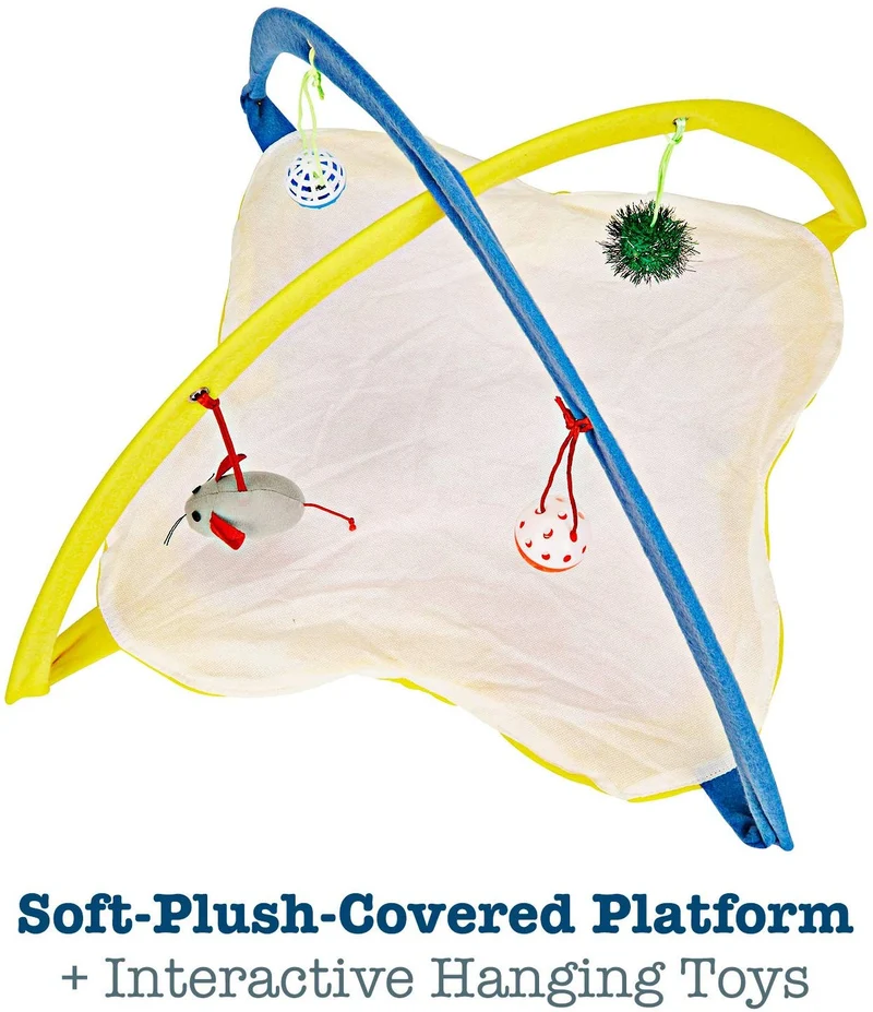 Animales Favorite Cat Play Mat, tienda de campaña Centro de Actividad con colgar juguetes