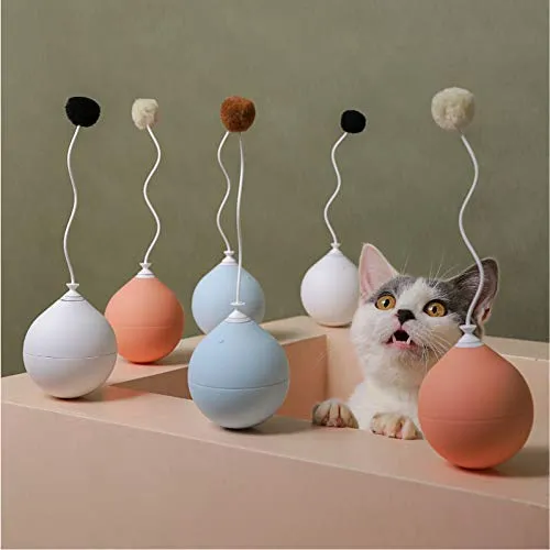 pidan - Pelota electrónica para gato, juguete de pluma, bola de juguete con ruedas, un buen compañero de juego de gato