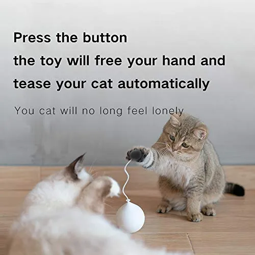 pidan - Pelota electrónica para gato, juguete de pluma, bola de juguete con ruedas, un buen compañero de juego de gato
