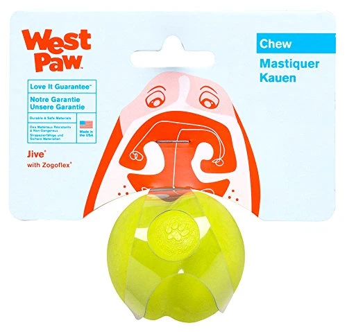 West Paw, Juguete en forma de balón para perro, masticable y resistente, diseño Jive Zogoflex