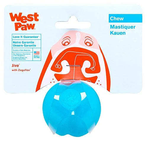 West Paw, Juguete en forma de balón para perro, masticable y resistente, diseño Jive Zogoflex