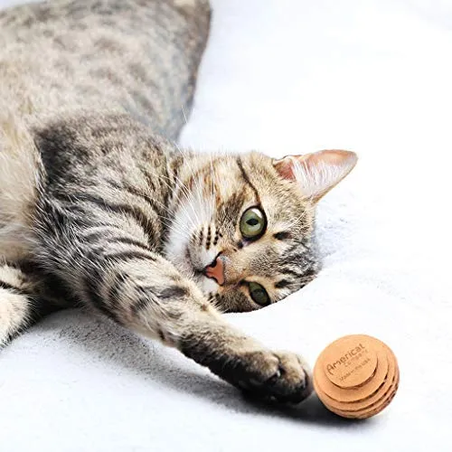 Americat Company Set de 3 Juguetes de pelota de gato en Estados Unidos - Ejercicio, Caza, Chase, Fetch, Bat - Pelotas de oblea para juegos independientes e interactivos