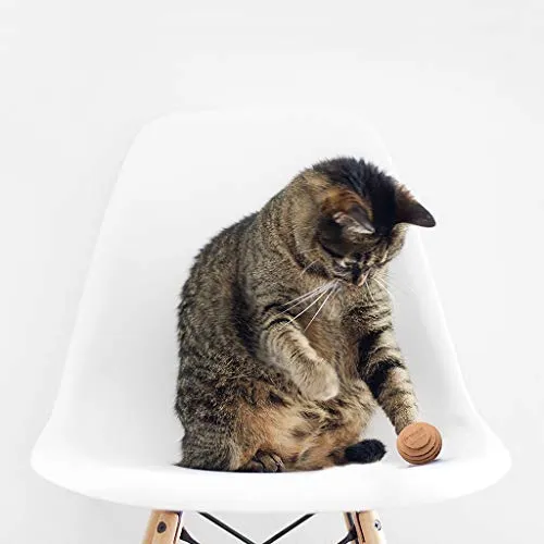 Americat Company Set de 3 Juguetes de pelota de gato en Estados Unidos - Ejercicio, Caza, Chase, Fetch, Bat - Pelotas de oblea para juegos independientes e interactivos