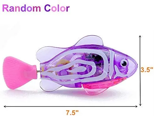 APORO Juguetes de peces robóticos para gato/perro, peces de natación automáticos con luz LED, juguete interactivo para estimular los instintos de tu mascota cazador, juguete de plástico para nadar con niños