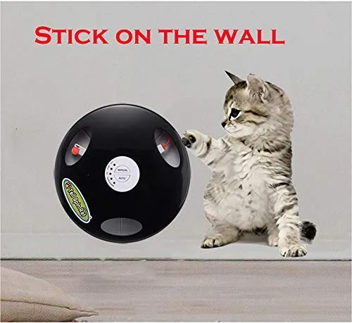 Juguete para gato robótico interactivo PetDroid, juguete para colgar eléctrico oculto con movimiento para gato y ratón, segunda generación (negro) (cola de ratón blanco)