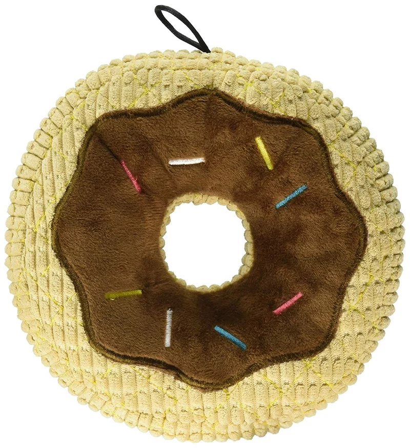 TrustyPup Donuts and Beer Durable Plush Dog Toys with Squeakers