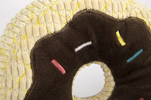 TrustyPup Donuts and Beer Durable Plush Dog Toys with Squeakers