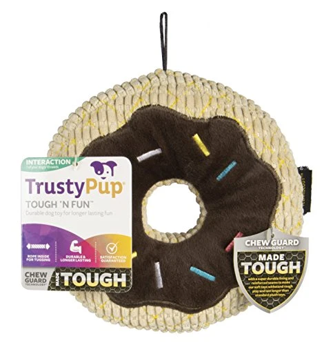 TrustyPup Donuts and Beer Durable Plush Dog Toys with Squeakers