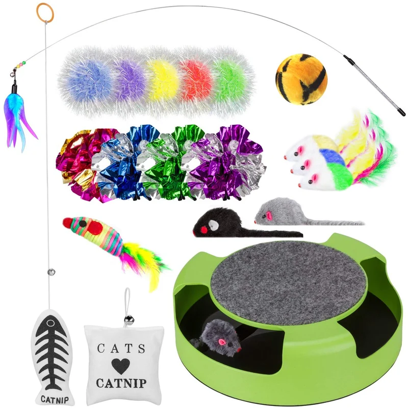 Gato Juguetes juguetes interactivos, 20 piezas Set de regalo para gatos