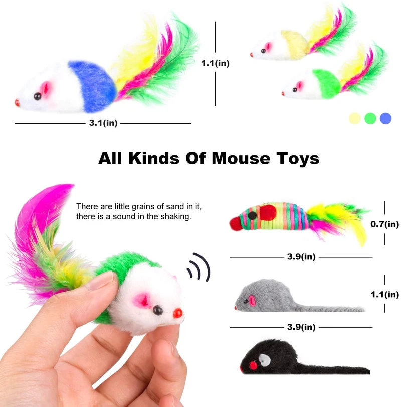 Gato Juguetes juguetes interactivos, 20 piezas Set de regalo para gatos