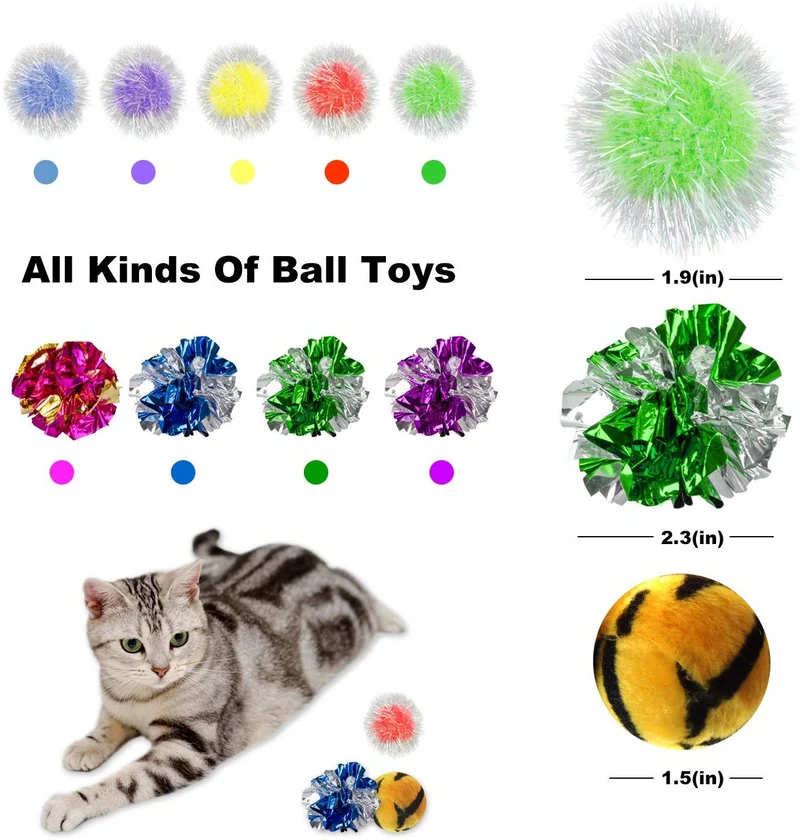 Gato Juguetes juguetes interactivos, 20 piezas Set de regalo para gatos