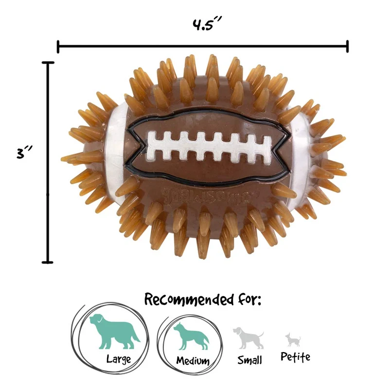 gnawsome Squeak y luz para perros de fútbol, gran 4.5," colores variarán