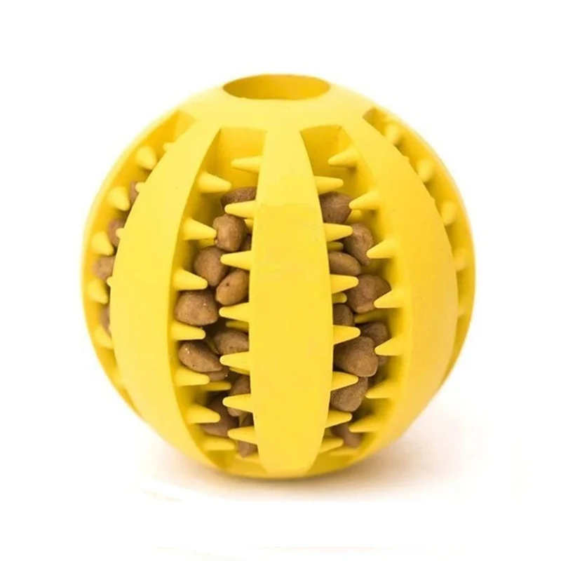 Pelota de juguete QINUKER para mascotas, interactiva, duradera, fuerte para masticar, jugar a IQ, juguete de entrenamiento para masticar, suave goma natural, resistente a mordeduras para cachorros pequeños y medianos en interiores y exteriores