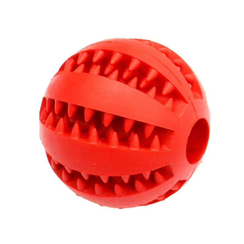 Pelota de juguete QINUKER para mascotas, interactiva, duradera, fuerte para masticar, jugar a IQ, juguete de entrenamiento para masticar, suave goma natural, resistente a mordeduras para cachorros pequeños y medianos en interiores y exteriores