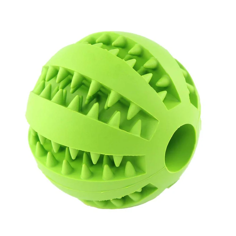 Pelota de juguete QINUKER para mascotas, interactiva, duradera, fuerte para masticar, jugar a IQ, juguete de entrenamiento para masticar, suave goma natural, resistente a mordeduras para cachorros pequeños y medianos en interiores y exteriores
