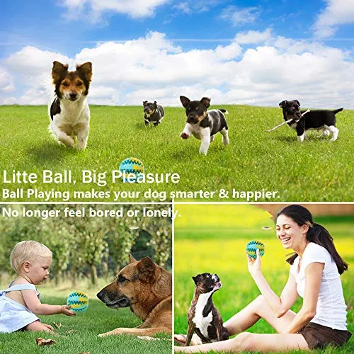 Pelota de juguete QINUKER para mascotas, interactiva, duradera, fuerte para masticar, jugar a IQ, juguete de entrenamiento para masticar, suave goma natural, resistente a mordeduras para cachorros pequeños y medianos en interiores y exteriores