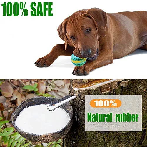 Pelota de juguete QINUKER para mascotas, interactiva, duradera, fuerte para masticar, jugar a IQ, juguete de entrenamiento para masticar, suave goma natural, resistente a mordeduras para cachorros pequeños y medianos en interiores y exteriores