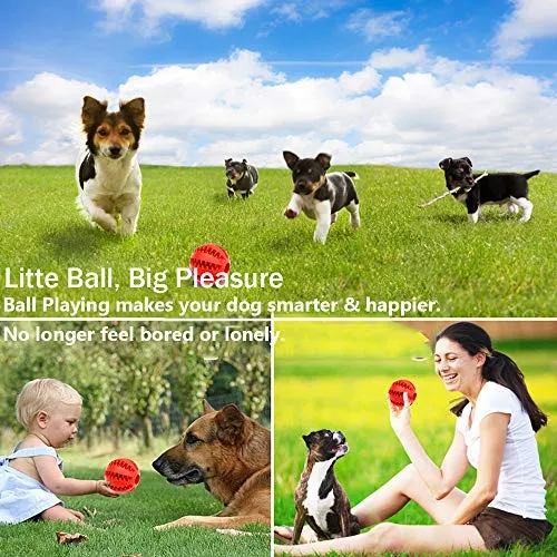 Pelota de juguete QINUKER para mascotas, interactiva, duradera, fuerte para masticar, jugar a IQ, juguete de entrenamiento para masticar, suave goma natural, resistente a mordeduras para cachorros pequeños y medianos en interiores y exteriores