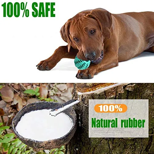 Pelota de juguete QINUKER para mascotas, interactiva, duradera, fuerte para masticar, jugar a IQ, juguete de entrenamiento para masticar, suave goma natural, resistente a mordeduras para cachorros pequeños y medianos en interiores y exteriores