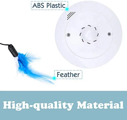 Pawaboo Juguete de plumas para gato, varita interactiva para gato, juguete de pluma voladora con varita extra larga y campana pequeña, juguete divertido para jugar para gatitos o gatos.