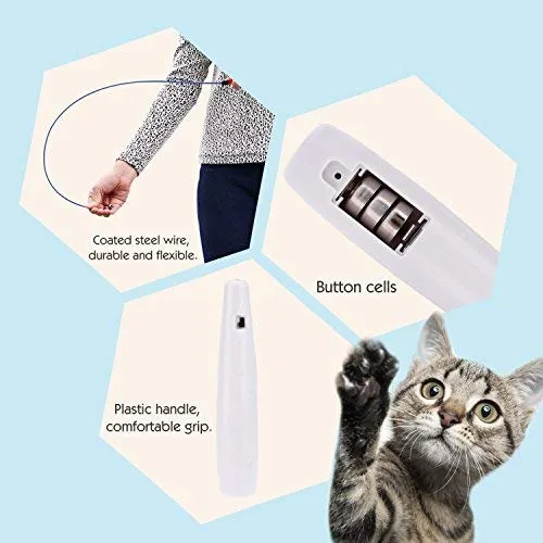 Pawaboo Juguete de plumas para gato, varita interactiva para gato, juguete de pluma voladora con varita extra larga y campana pequeña, juguete divertido para jugar para gatitos o gatos.