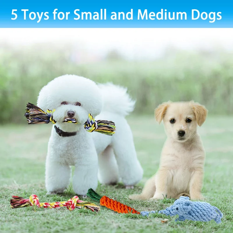 LOUTAN Dog Rope Toys for Aggressive Chewers Durable Tough Large Dog Chew Toys - Indestructible Small Dog & Puppy Teething Toys with 100% Washable Cotton Set of 11