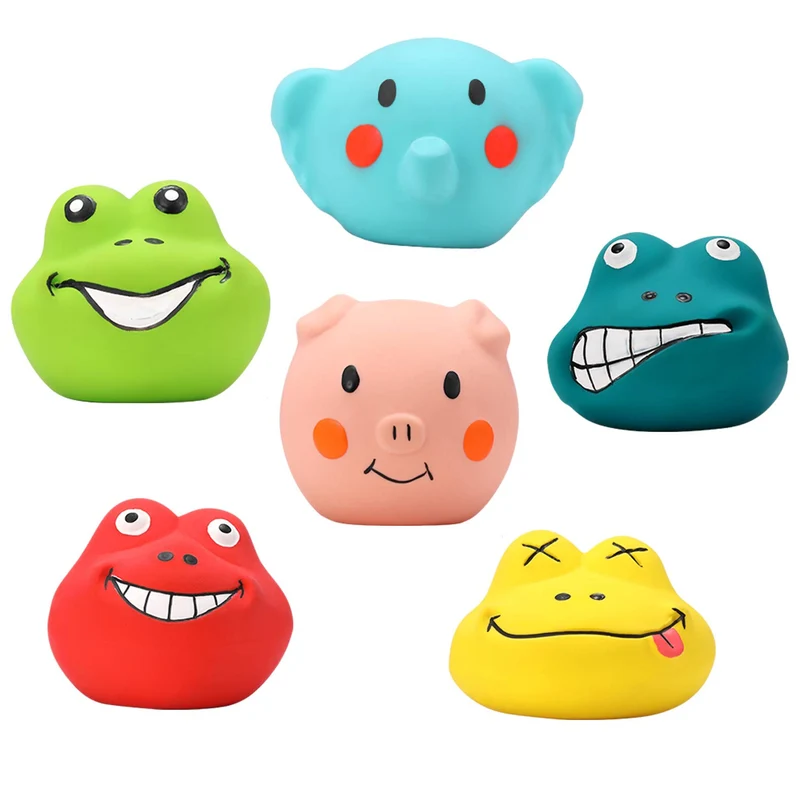 HDSX Juguetes de látex para perros, divertidos juegos de animales, juego interactivo para perros pequeños (6 piezas)
