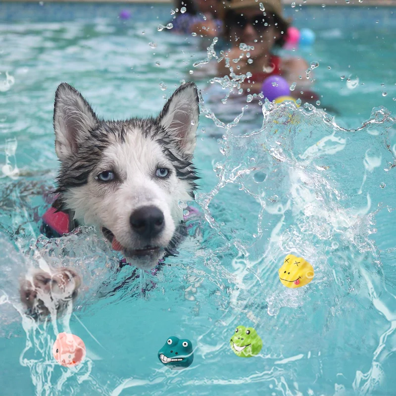 HDSX Juguetes de látex para perros, divertidos juegos de animales, juego interactivo para perros pequeños (6 piezas)