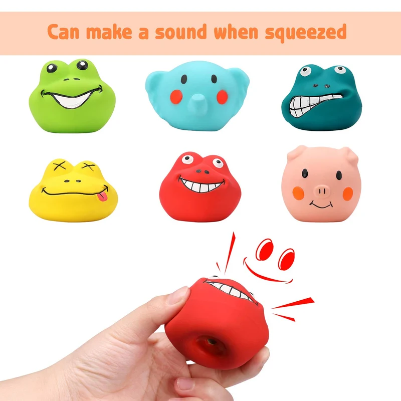 HDSX Juguetes de látex para perros, divertidos juegos de animales, juego interactivo para perros pequeños (6 piezas)