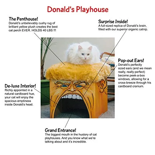 Juguetes para gatos divertidos de Parodia política de Donald Trump, gran regalo para gatos y sus personas, diseño ilustrado a mano, calidad premium, durable no tóxico, relleno de fibra y EE.UU. Grown Certified Organic Catnip