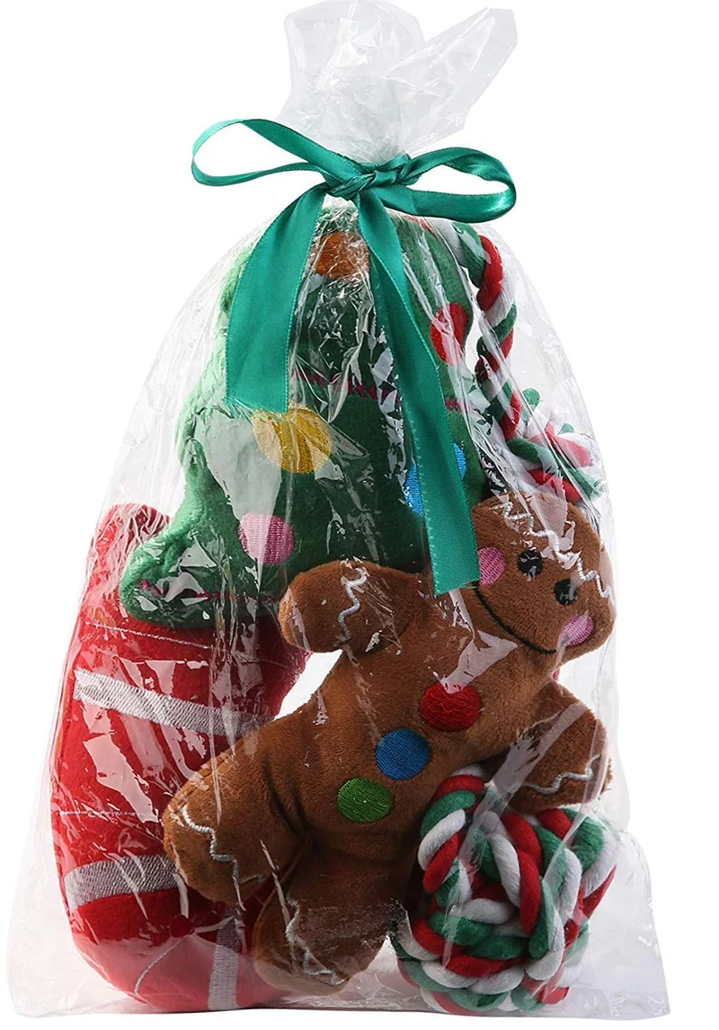 JPB - Juego de 4 juguetes de peluche para perros pequeños