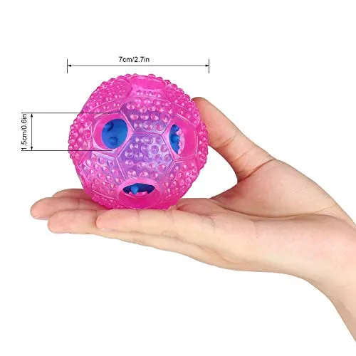 RENZCHU Juguete interactivo para perro, pelota de tratamiento IQ para dispensar alimentos, juguetes para perros pequeños, medianos, grandes, bola de masticación duradera, goma no tóxica y bola de perro hinchable, limpia los dientes