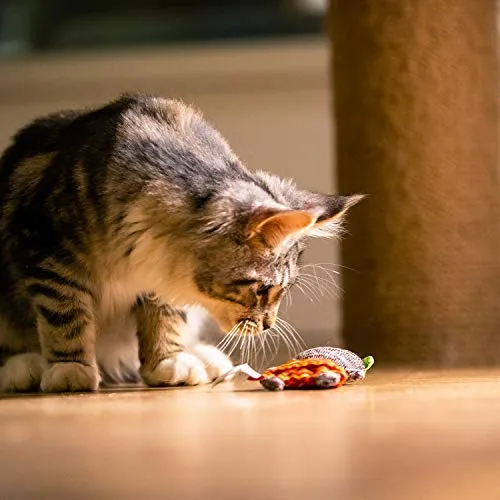 Gigwi Catnip Filled Cat Toys, Cute Design Cat Mice/Rabbit Toy with 3 Freash Catnip Teabag in Ziplock Bag, Kitten Catnip Toys Soft& Safe Fabric Size 6.1x2.6x1 Inches