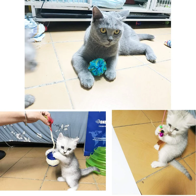 Cat Toys – Surtido Pack 20 Piezas Contiene Wand Varita Teaser Refill Ferret juguetes interactivos Pliegue bolas Furry Ratones bola con Bell mejor Catnip juguetes mouse de peluche con sonajero, mejor regalo de Navidad para Kitty