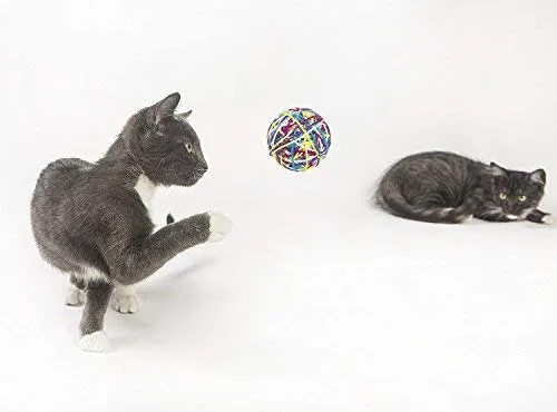 Pet Craft Supply Yowlin' Yarn - Multi Color Yarn Balls with Rattle Cat Toys